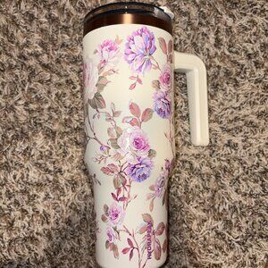 HydraPeak Floral 40oz Travel Mug Tumbler W/ Handle Leak Proof Flip Lid Insulated